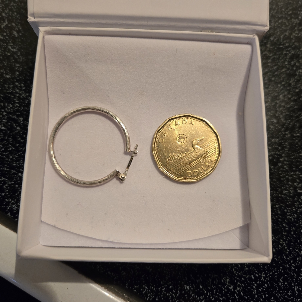 10k White Gold Hoop Earring